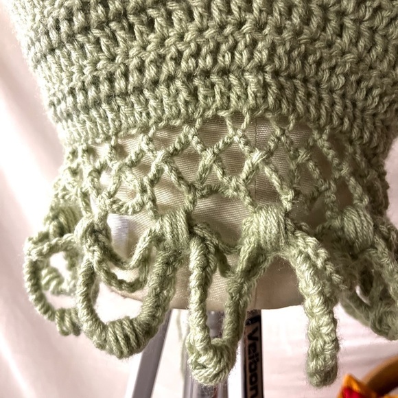 CROCHETED LIGHT GREEN FESTIVAL OR SWIM TOP - Picture 8 of 13